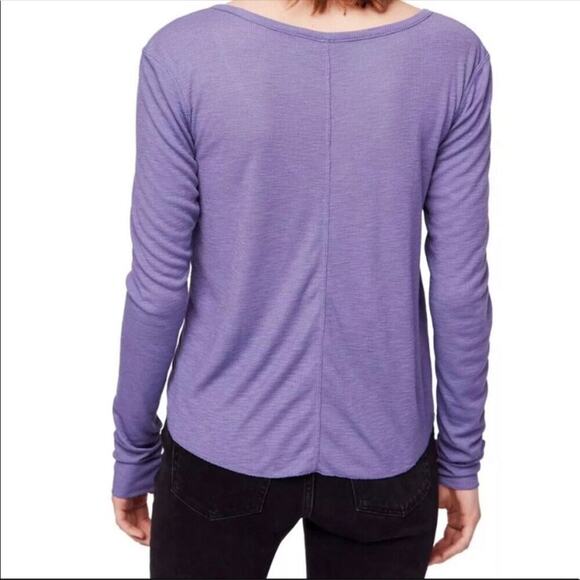 Free People Rock the Boat V neck Top in Purple - Picture 2 of 12